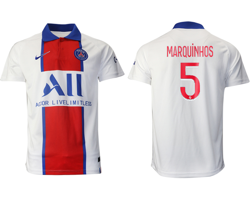 Men 2020-2021 club Paris St German away aaa version #5 white Soccer Jerseys->inter milan jersey->Soccer Club Jersey